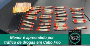 Leia mais sobre o artigo Menor é apreendido por  tráfico de drogas em Cabo Frio
