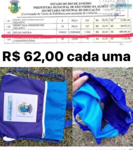 Leia mais sobre o artigo Fábio do Pastel, Prefeito de São Pedro da Aldeia, gasta quase R$ 700 mil reais com ‘ bolsa sacola’ de péssima qualidade