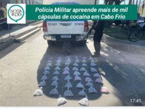 Leia mais sobre o artigo Polícia Militar apreende mais de mil cápsulas de cocaína em Cabo Frio