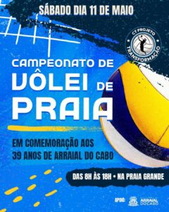Leia mais sobre o artigo Campeonato de Vôlei fará parte da comemoração de aniversário de Arraial do Cabo