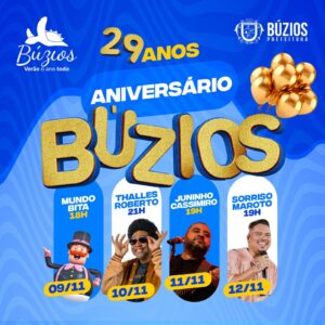 Leia mais sobre o artigo Búzios celebra seu aniversário com programação especial e grandes atrações