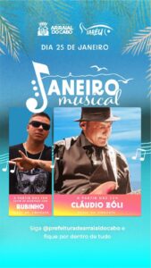 Leia mais sobre o artigo Último final de semana do Janeiro Musical apresenta Cláudio Zoli e Rubinho