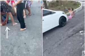 Leia mais sobre o artigo Moradores se unem para retirar bebê debaixo de carro que desceu ladeira desgovernado em Arraial do Cabo