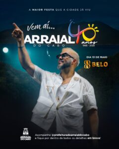 Leia mais sobre o artigo Cantor Belo é a atração principal do 40° aniversário de emancipação de Arraial do Cabo