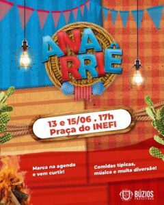 Leia mais sobre o artigo Anarriê Búzios acontece de 13 a 15 de junho na Praça do INEFI, a partir das 17h