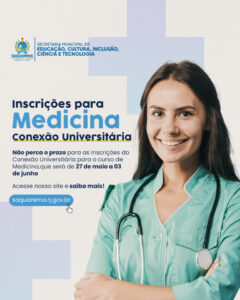 Leia mais sobre o artigo Prefeitura de Saquarema abre novas inscrições para o Programa Conexão Universitária com vagas para o curso de Medicina