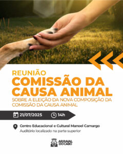 Leia mais sobre o artigo Arraial do Cabo convoca população e entidades para Reunião da Comissão da Causa Animal