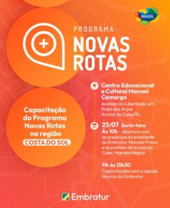 Leia mais sobre o artigo EMBRATUR realizará capacitação gratuita para profissionais do Turismo de Saquarema