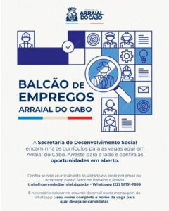 Leia mais sobre o artigo Balcão de Empregos de Arraial do Cabo tem novas vagas de trabalho nesta semana