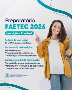 Leia mais sobre o artigo Prefeitura de Saquarema oferece 160 vagas para curso preparatório FAETEC 2026