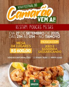 Leia mais sobre o artigo Sábado é dia do melhor Festival do camarão do Brasil