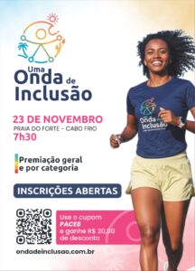 Leia mais sobre o artigo Uma Onda de Inclusão leva corrida beneficente à Praia do Forte, em Cabo Frio, com foco na causa PcD