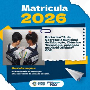 Leia mais sobre o artigo Prefeitura de Búzios divulga calendário de matrículas para o ano letivo de 2026