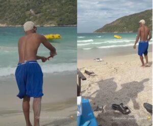 Leia mais sobre o artigo Influenciador alimenta gaivotas com petiscos cobertos de molho de pimenta em praia de Arraial do Cabo