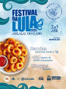Leia mais sobre o artigo Festival da Lula 2026 começa nesta quinta-feira (2) em Arraial do Cabo