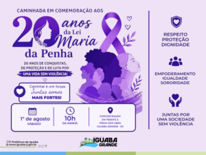Leia mais sobre o artigo Iguaba Grande abre programação do Agosto Lilás com caminhada em celebração aos 20 anos da Lei Maria da Penha