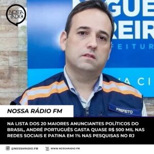 Leia mais sobre o artigo Na lista dos 20 maiores anunciantes políticos do Brasil, André Português gasta quase R$ 500 mil nas redes sociais e patina em 1% nas pesquisas no RJ