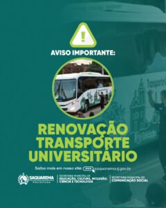 Leia mais sobre o artigo Prefeitura de Saquarema iniciará período de renovação do Transporte Universitário
