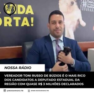 Leia mais sobre o artigo Vereador Toni Russo de Búzios é o mais rico dos Candidatos a Deputado Estadual da Região com quase R$ 3 milhões declarados
