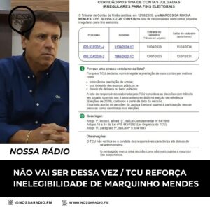 Leia mais sobre o artigo Não vai ser dessa vez / TCU reforça inelegibilidade de Marquinho Mendes