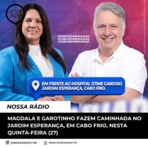 Leia mais sobre o artigo Magdala e Garotinho fazem caminhada no Jardim Esperança, em Cabo Frio, na quinta-feira (27)