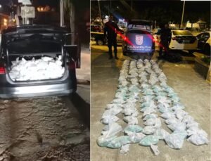 Leia mais sobre o artigo Mulher é flagrada com mais de 5 mil porções de drogas no porta-malas do carro na BR-101, em Casimiro de Abreu