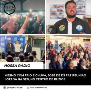 Leia mais sobre o artigo Mesmo com frio e chuva, José de DJ fã reunião lotada na SEB, no Centro de Búzios