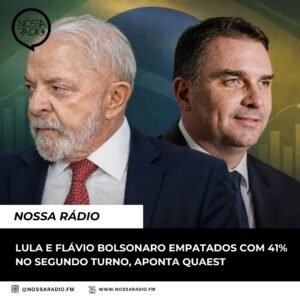 Leia mais sobre o artigo Lula e Flávio Bolsonaro empatam com 41% em cenário de 2º turno, aponta Quaest