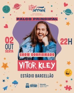 Leia mais sobre o artigo Vitor Kley é a segunda atração musical confirmada do LiterArraial 2026