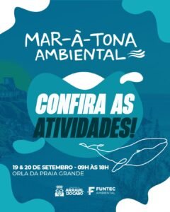 Leia mais sobre o artigo Mar-à-Tona Ambiental 2026 celebra encerramento da temporada de baleias neste fim de semana em Arraial do Cabo