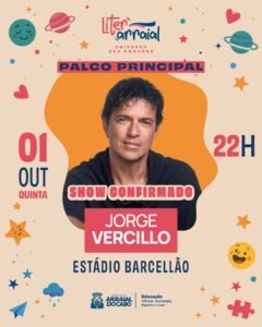 Leia mais sobre o artigo Jorge Vercillo é a quarta atração musical confirmada do LiterArraial 2026