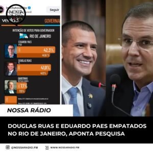 Leia mais sobre o artigo Douglas Ruas e Eduardo Paes empatados no Rio de Janeiro, aponta pesquisa