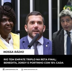 Leia mais sobre o artigo Rio tem empate triplo na reta final: Benedita, Jordy e Portinho com 15% cada
