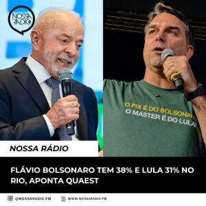 Leia mais sobre o artigo Flávio Bolsonaro tem 38% e Lula 31% no Rio, aponta Quaest