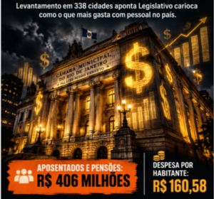 Leia mais sobre o artigo R$ 1,08 bilhão em um ano: A folha mais cara do país. Câmara do Rio lidera gasto com pessoal entre 338 cidades