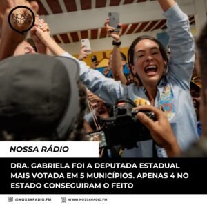 Leia mais sobre o artigo Dra. Gabriela foi a Deputada Estadual mais votada em 5 municípios. Apenas 4 no Estado conseguiram o feito