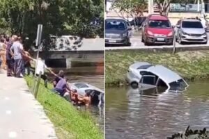 Leia mais sobre o artigo ‘Cordão humano’ salva mulher que caiu com o carro no rio em Araruama
